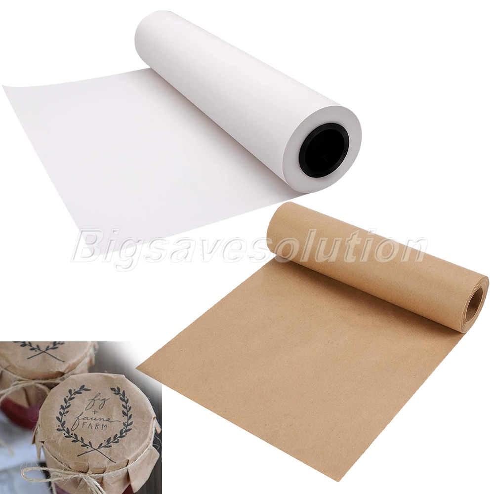 30m/Roll Recycled Kraft Wrapping Paper Gift Box Card Packaging Wrapping